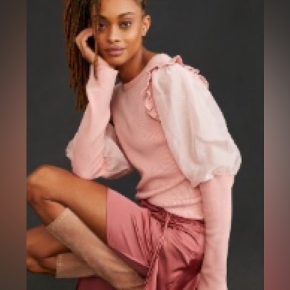 Anthropologie Mutton sleeve Sweater SMALL